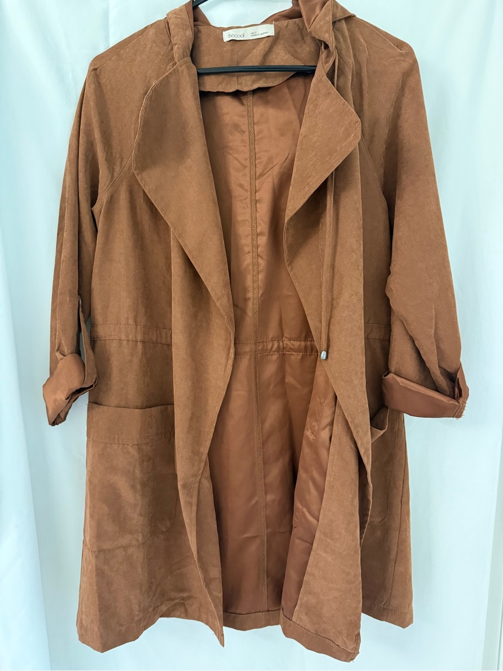 Faux Suede Brown Lightweight Coat
